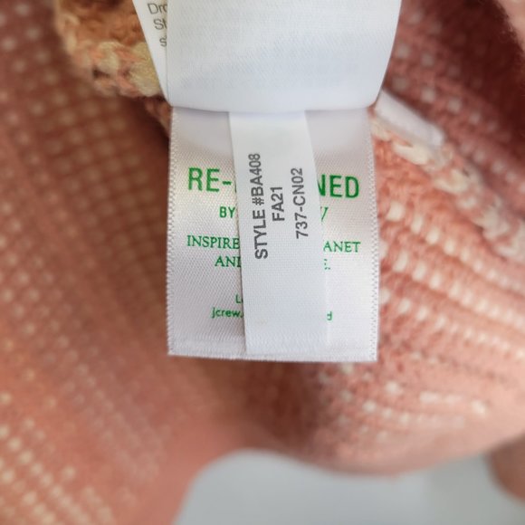 J. Crew Women's Small Cardigan Sweater Peach Open Front  Basketweave Knit - Picture 7 of 8